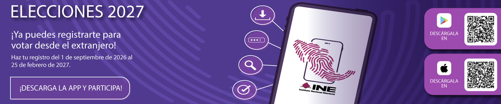 ¡Ya puedes registrarte para votar desde el extranjero! ¡Descarga la app y participa!